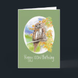 Cartão Funny Night Owl 103º Aniversário Personalizado<br><div class="desc">Uma vez uma Coruja da Noite na cama Diversão 103º Aniversário Pintagem de Coruja Personalizar com qualquer idade que você precisar</div>