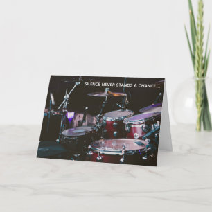 Cartão Funny No Silence Loud Drummer Birthday Card