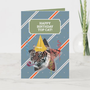 Cartão Funny Old Man Birthday Card With Tiger