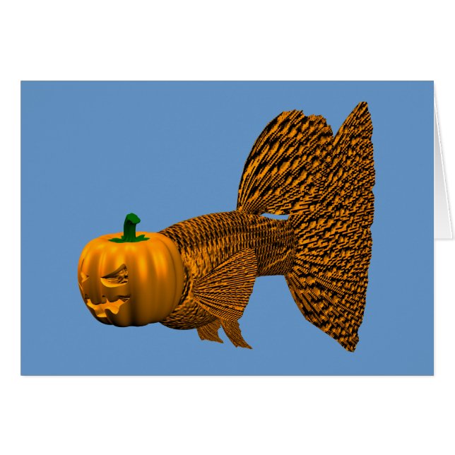 Cartão Funny Orange Guppy (Frente Horizontal)