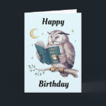 Cartão Funny Owl Birthday<br><div class="desc">Celebrar aniversários com uma sábia reviravolta de humor. Este cartão de aniversário lúdico apresenta uma coruja encantadora que claramente não dá a mínima para envelhecer. Perfeito para amigos,  família ou qualquer pessoa que aceite envelhecer com risos,  esta carta adiciona um toque de inteligência ao seu dia especial.</div>