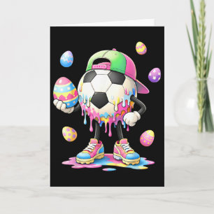 Cartão Funny Páscoa Dia Futebol Sorvete Gotejamento Menin