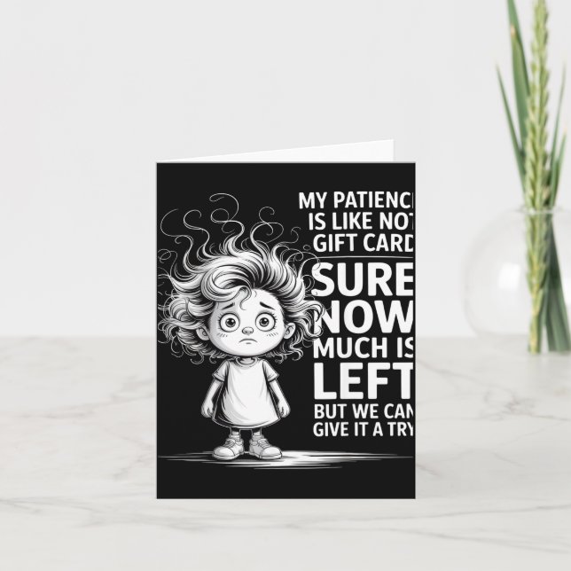 Cartão Funny Patience Gift Card Quote Retro Mpy Outfit Fo (Frente)