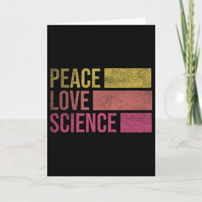 Cartão Funny Peace Love Science Lovers Math Chemistry Tea (Frente)