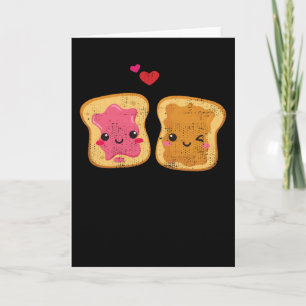 Cartão Funny Peanut Butter And Jelly Couple Kawaii