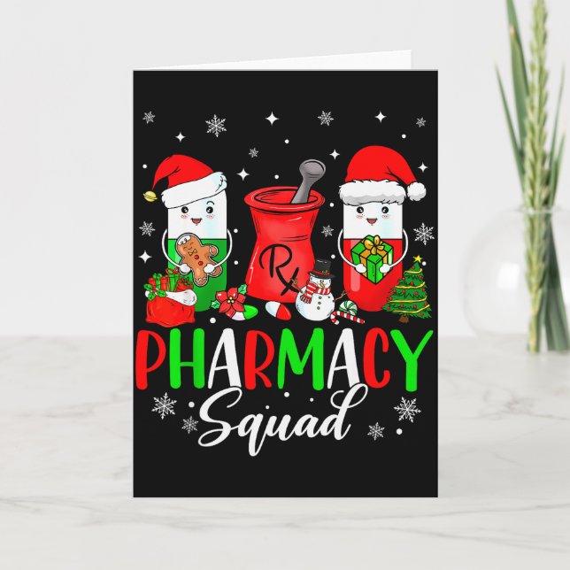 Cartão Funny Pharmacy Tech Squad Christmas Matching Holid (Frente)