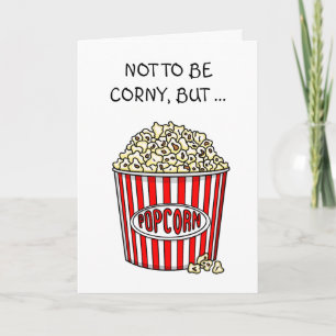 Cartão Funny Popcorn Pun   Casal flexível