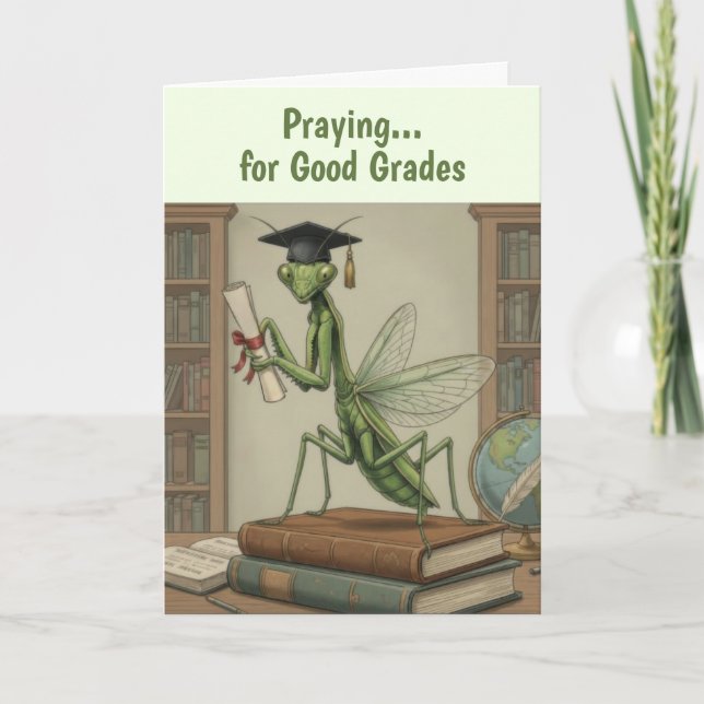 Cartão Funny Praying Pantis Graduation Card (Frente)