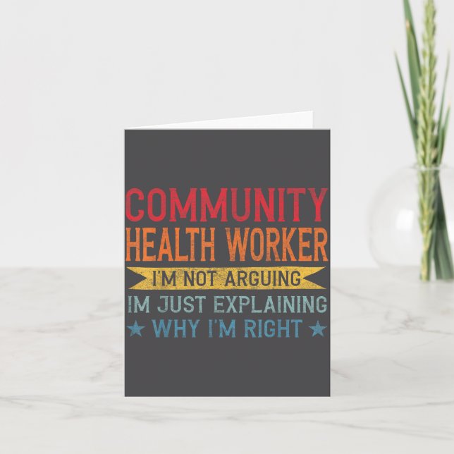 Cartão Funny Profession Quote Community Health Worker  (Frente)