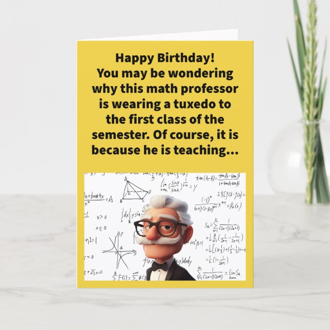 Cartão Funny Pun Formal Geometry Happy Birthday (Frente)