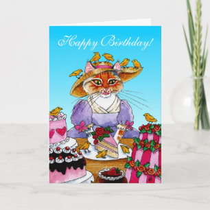 Cartão Funny Queen cat birthday greeting card