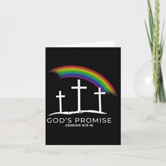 Cartão Funny Rainbow Christ Cross - Christian Quote God's (Frente)