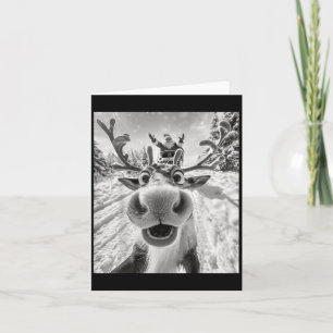 Cartão Funny Reindeer Selfie Christmas
