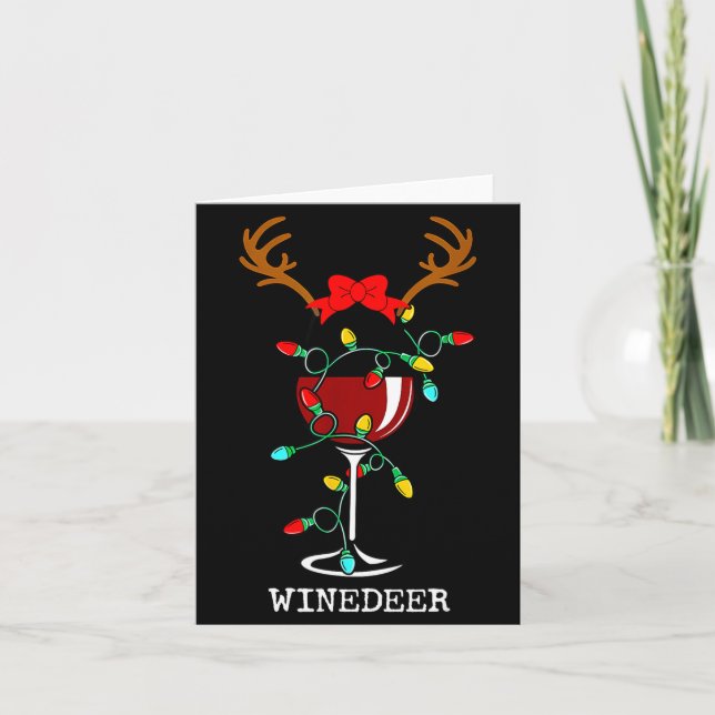 Cartão Funny Reindeer Winedeer Reinbeer Matching Couples  (Frente)