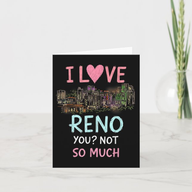 Cartão Funny Reno Nevada Night Skyline Vintage (Frente)