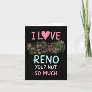 Cartão Funny Reno Nevada Night Skyline Vintage