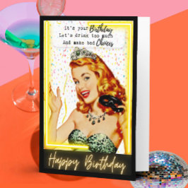 Cartão Funny Retro Birthday Card Best Friend-Sassy-Choice