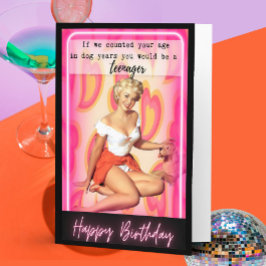 Cartão Funny Retro Birthday Card Best Friend-Sassy-Dog