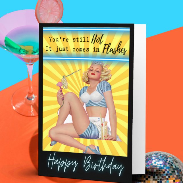 Cartão Funny Retro Birthday Card Best Friend-Sassy-Flash (Criador carregado)