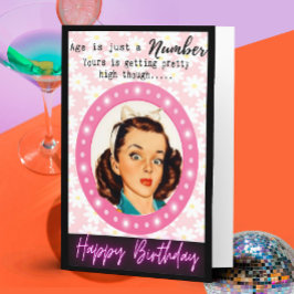 Cartão Funny Retro Birthday Card Best Friend-Sassy-Number