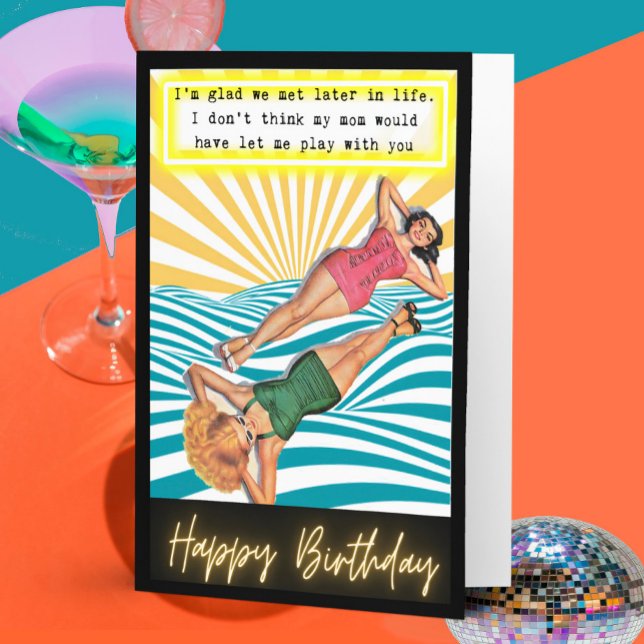 Cartão Funny Retro Birthday Card Best Friend-Sassy-Play (Criador carregado)