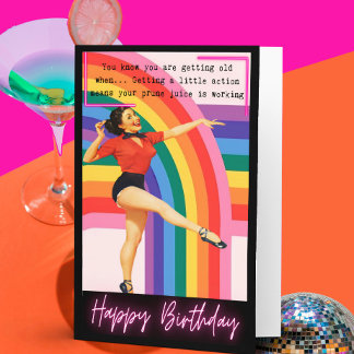 Cartão Funny Retro Birthday Card Best Friend-Sassy-Prune