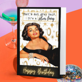 Cartão Funny Retro Birthday Card Best Friend-Sassy-Silver
