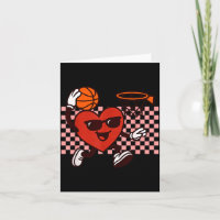 Funny Retro Heart Graphic Basketball Player Kids V