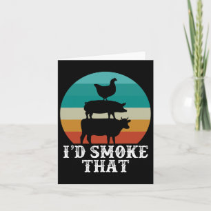 Cartão Funny Retro Party Smoker Chef Pai Gift I d Smo