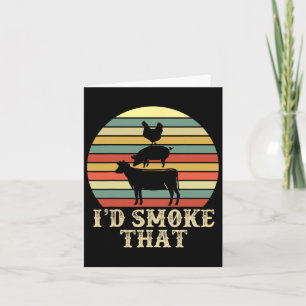 Cartão Funny Retro Party Smoker Chef Pai Gift I d Smo