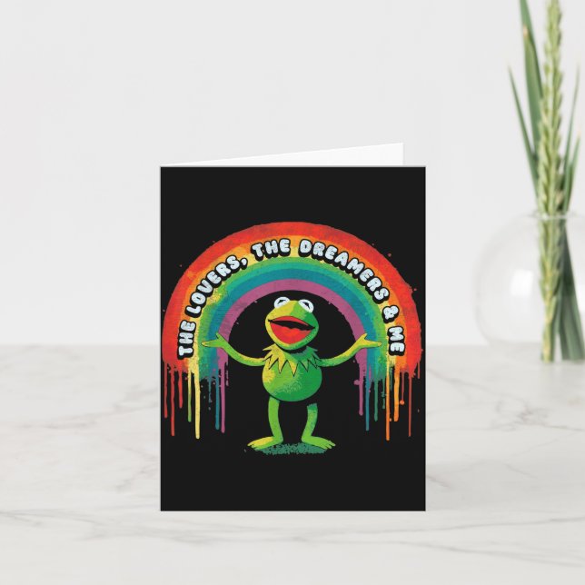 Cartão Funny Retro Rainbow Frog Connection The Lovers The (Frente)