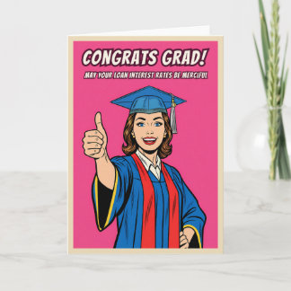 Cartão Funny Retro Vintage College Graduation Pop Art
