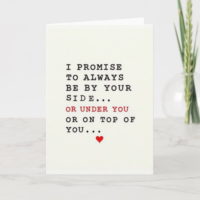 Cartão Funny Romantic Promise Card (Frente)