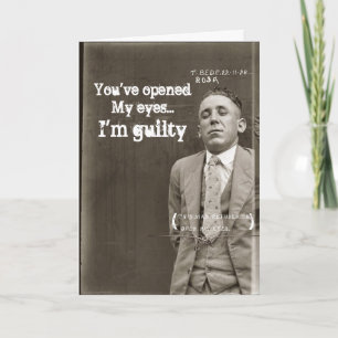 Cartão Funny romantic vintage mugshot card