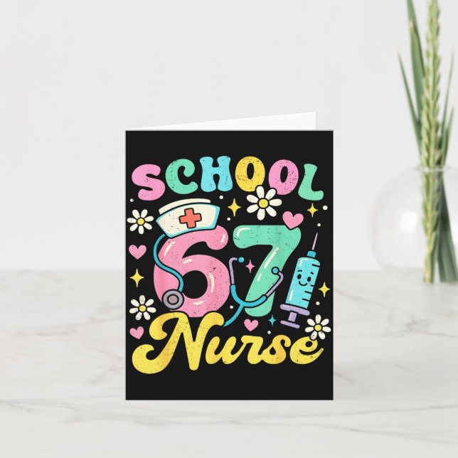 Cartão Funny School Nurse 67 Cute Medical Meme Design  (Frente)