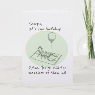 Cartão Funny Scorpio Zodiac Birthday