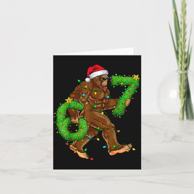 Cartão Funny Six Seven 6 7 Meme Bigfoot Christmas Shirts  (Frente)