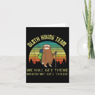 Cartão Funny Sloth Hiking Team Retro Vintage Sloth 80s