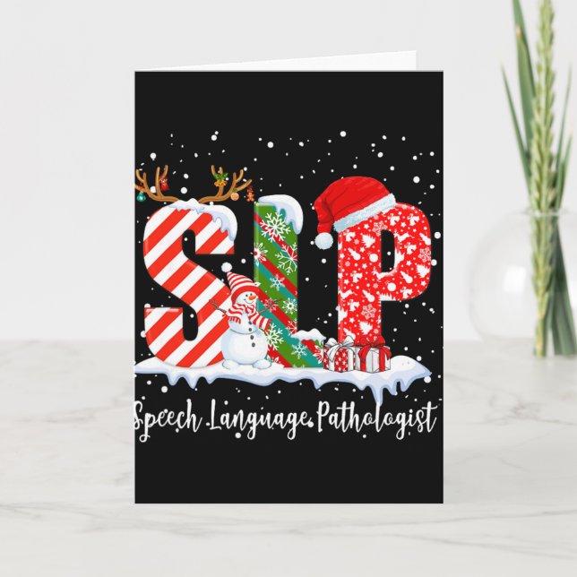 Cartão Funny Slp Speech Language Pathologist Santa Christ (Frente)