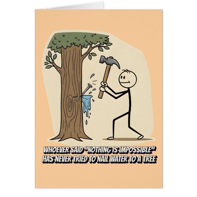 Cartão Funny stickman slogan (Frente)