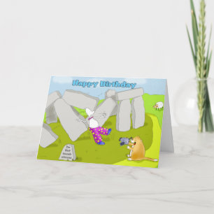 Cartão Funny stonehenge happy birthday