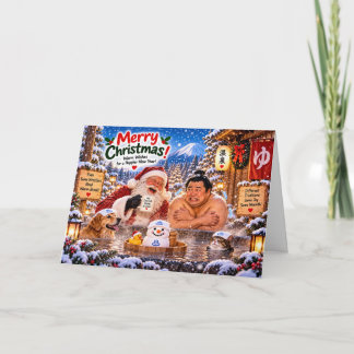 Cartão Funny Sumo Wrestler Christmas Card