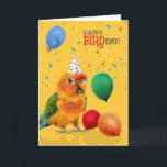 Cartão Funny Sun Conure Parrot Birthday<br><div class="desc">This adorable Sun Conure in all it's bright and cheerful glory as one of nature's most colorful birds,  sends fun birthday wishes.</div>