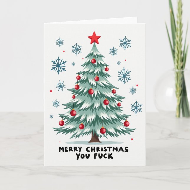 Cartão Funny Sweary Christmas Tree Card (Frente)