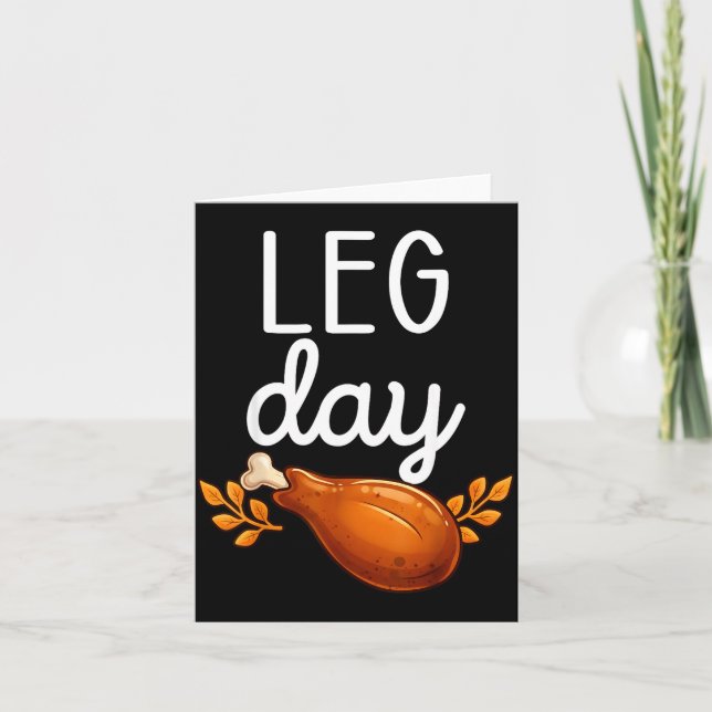 Cartão Funny Thanksgiving Leg Day Family Matching Turkey  (Frente)