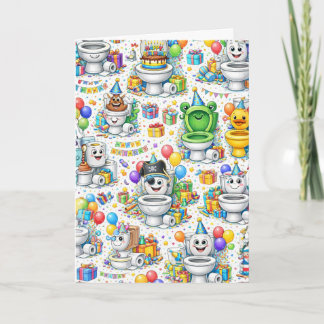 Cartão Funny Toilet Birthday Party