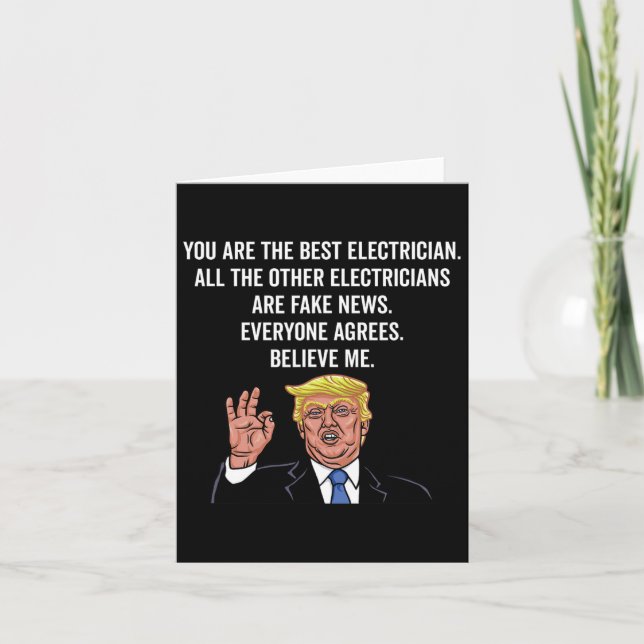 Cartão Funny Trump Eletricista Lineman  (Frente)