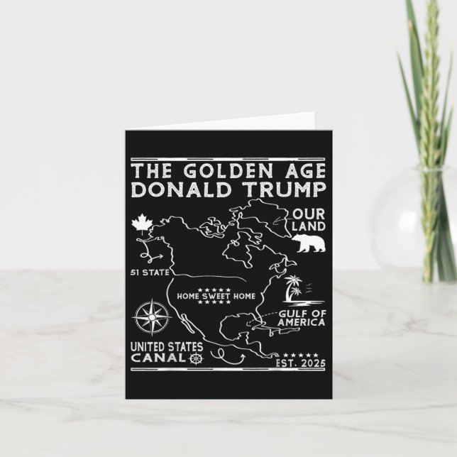 Cartão Funny Trump Groelândia Canal do Panamá Canadá Méxi (Frente)
