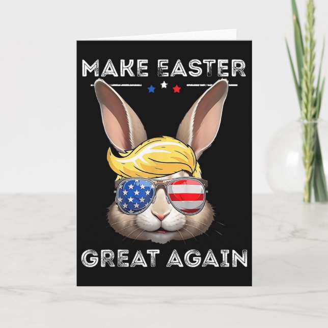 Cartão Funny Trump Make Easter Great Again Bunny Hunt Egg (Frente)