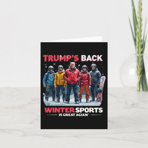 Cartão Funny Trump Winter Sports Snowboard Team Vintag